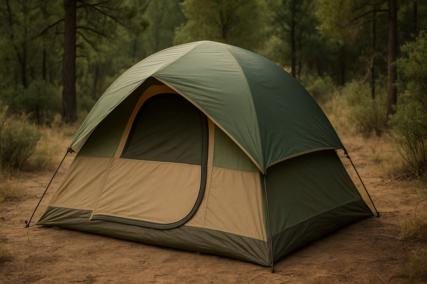 green/tan two person tent